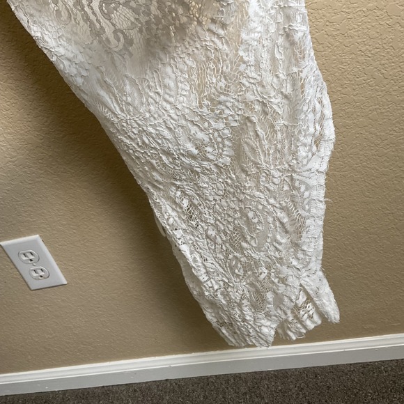 Lover And‎ Friends Womens Small White Lace Asymmetrical Midi Dress - Picture 2 of 8